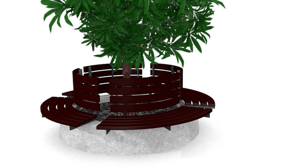 tree bench plumeria 3d model - (Plumeria)tree bench by shariff